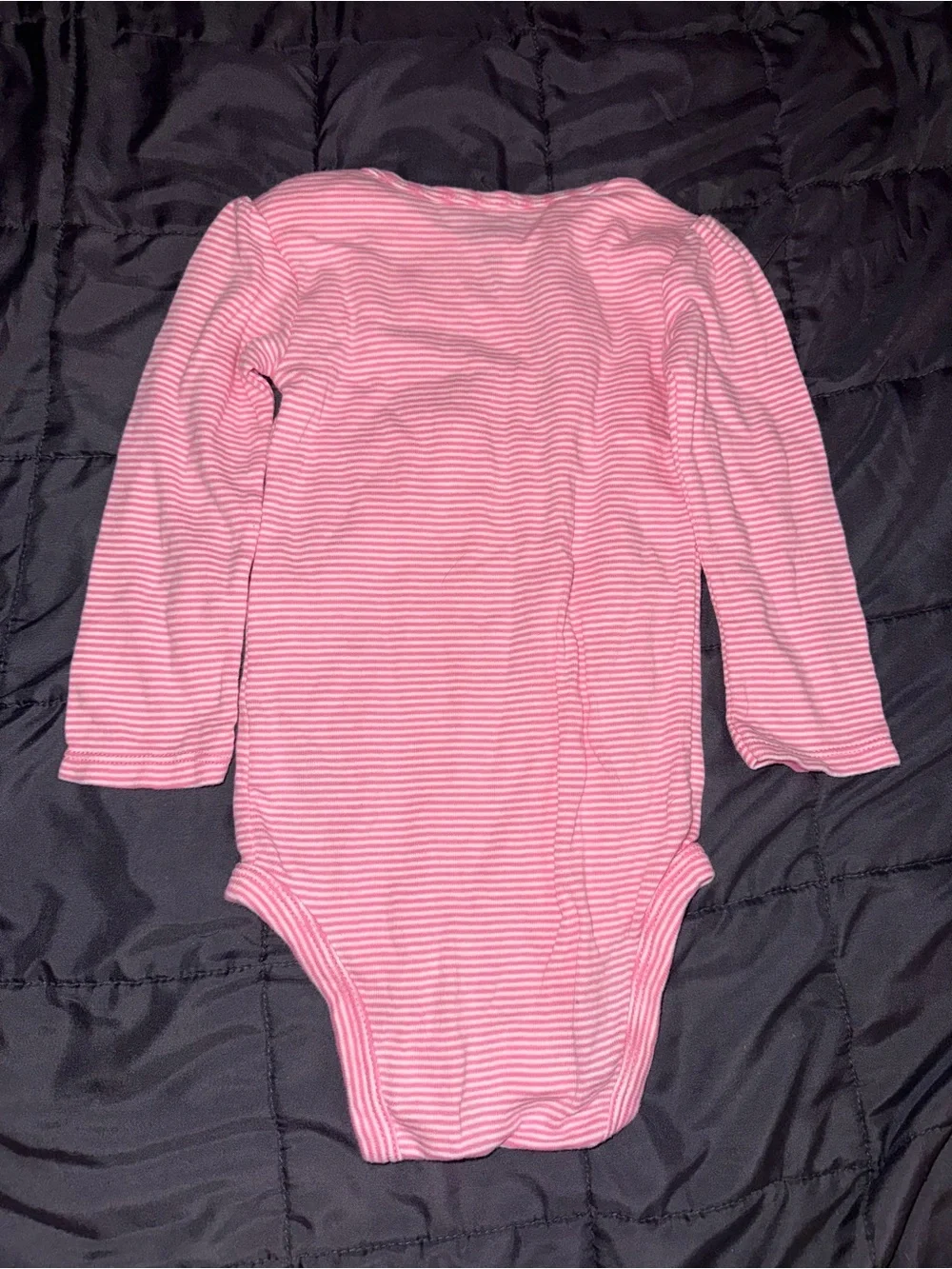 Carter's Pink Striped Long-Sleeve Footed One-Piece